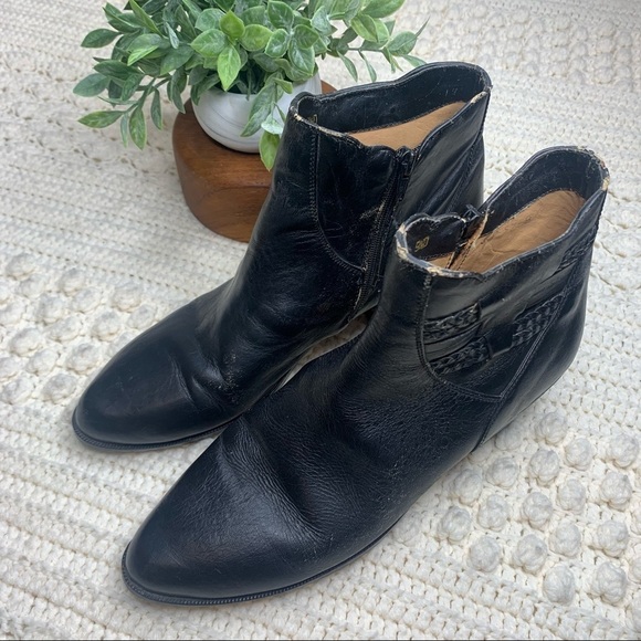 THE WILD PAIR VINTAGE Women's Western Cowgirl Leather Heeled Boots Black 9.5 - Picture 5 of 16